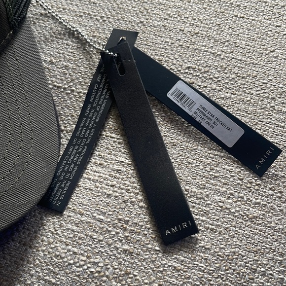 Men's army green 3 star Amiri baseball cap - Picture 6 of 11